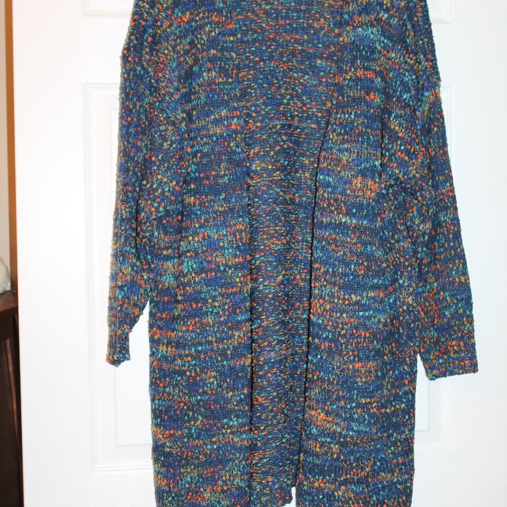 Bloom Chic Long Open Front Cardigan - 2x
